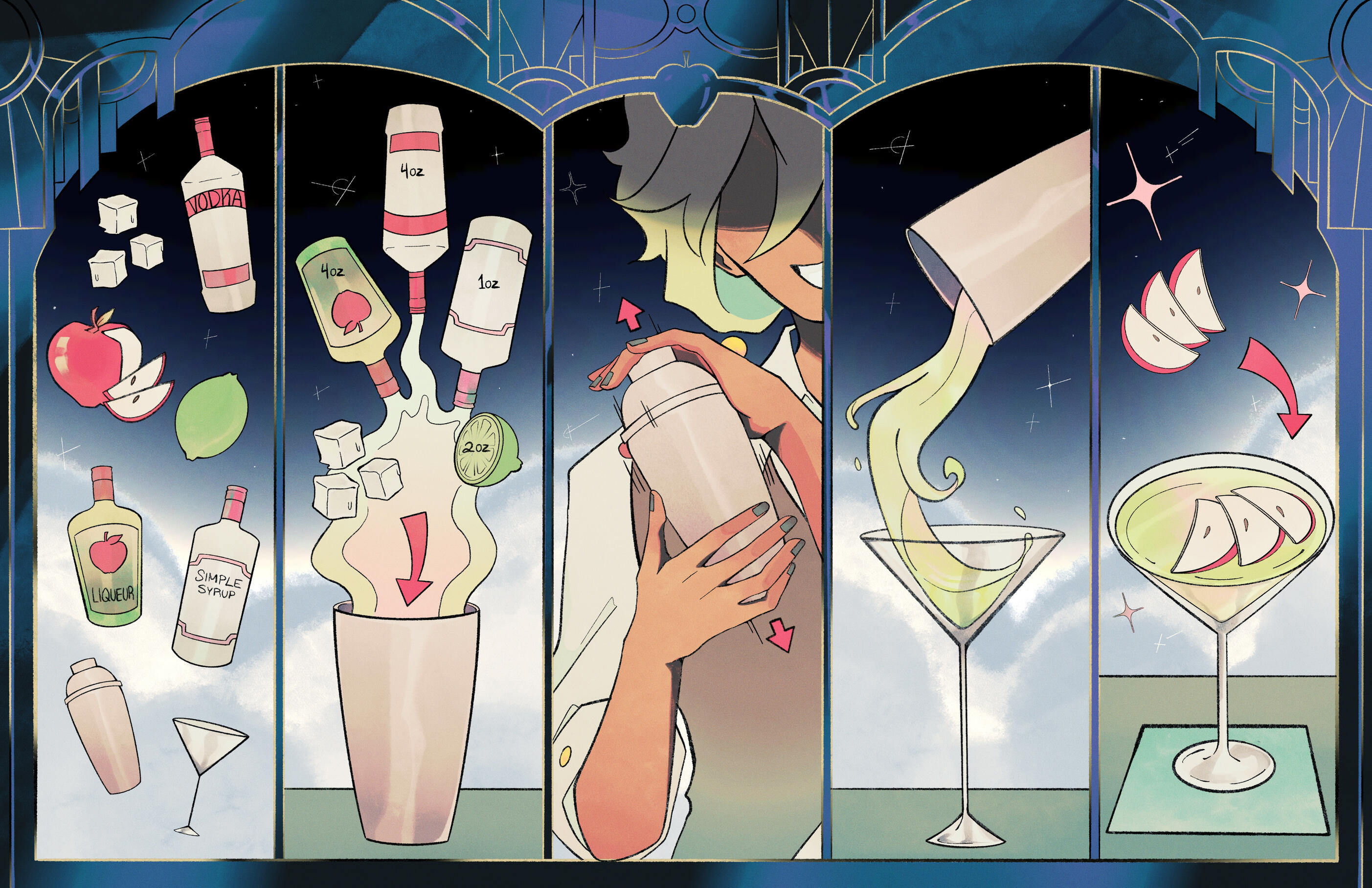 Apple Martini Recipe Infographic